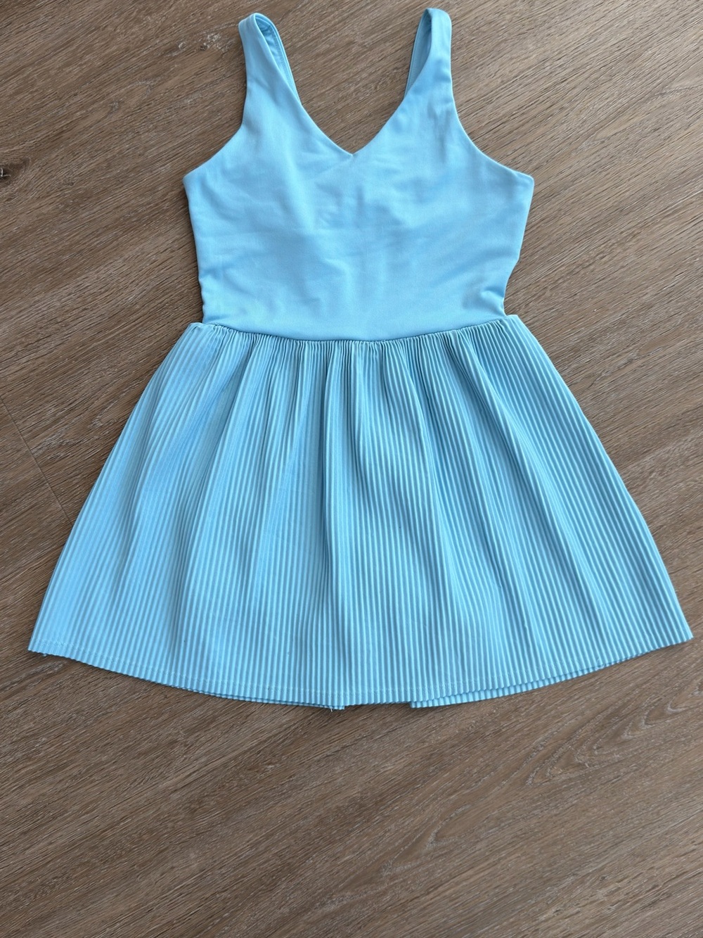all in motion Sky Blue V‑Neck Pleated Tank Dress